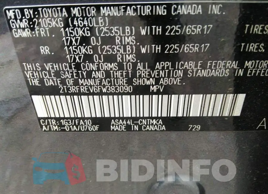 2T3RFREV6FW383090 Photo# 9