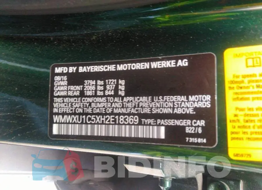 WMWXU1C5XH2E18369 Photo# 9