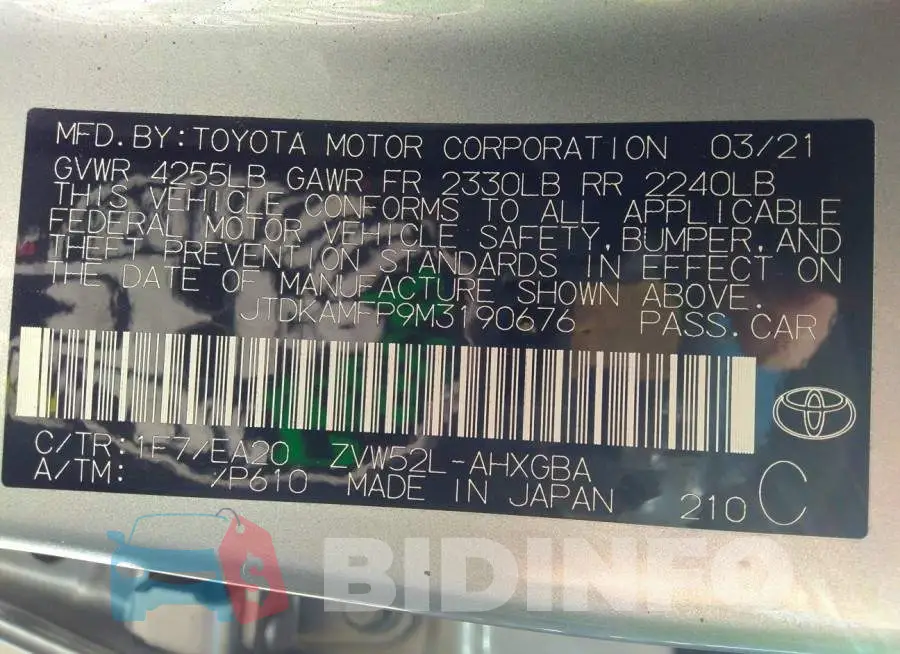 JTDKAMFP9M3190676 Photo# 9