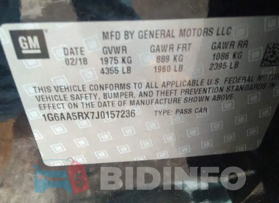 1G6AA5RX7J0157236 Photo# 9