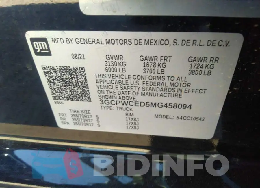 3GCPWCED5MG458094 Photo# 9