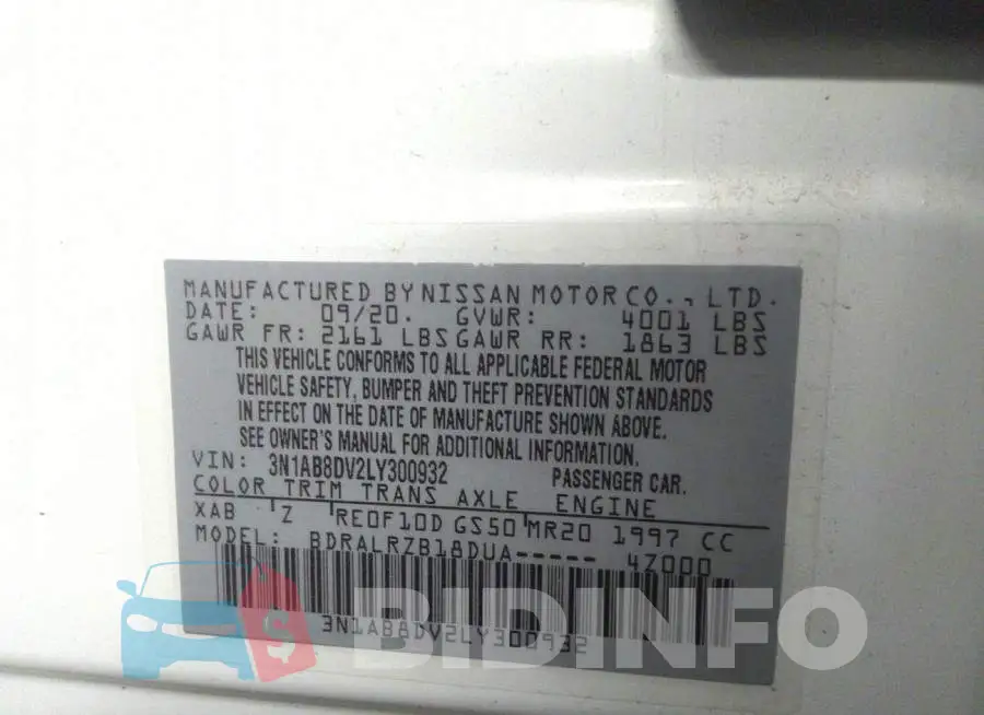 3N1AB8DV2LY300932 Photo# 9