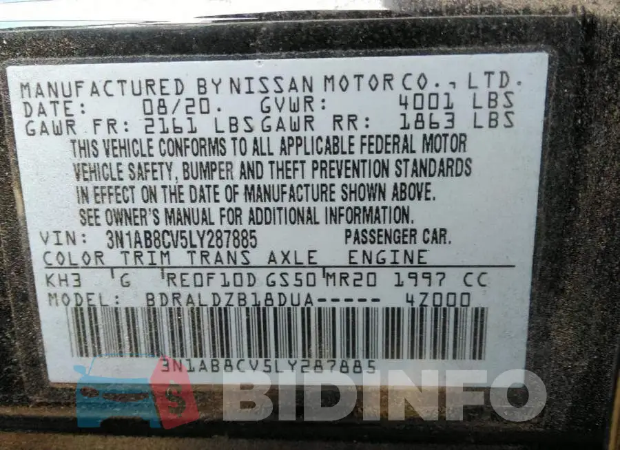 3N1AB8CV5LY287885 Photo# 9