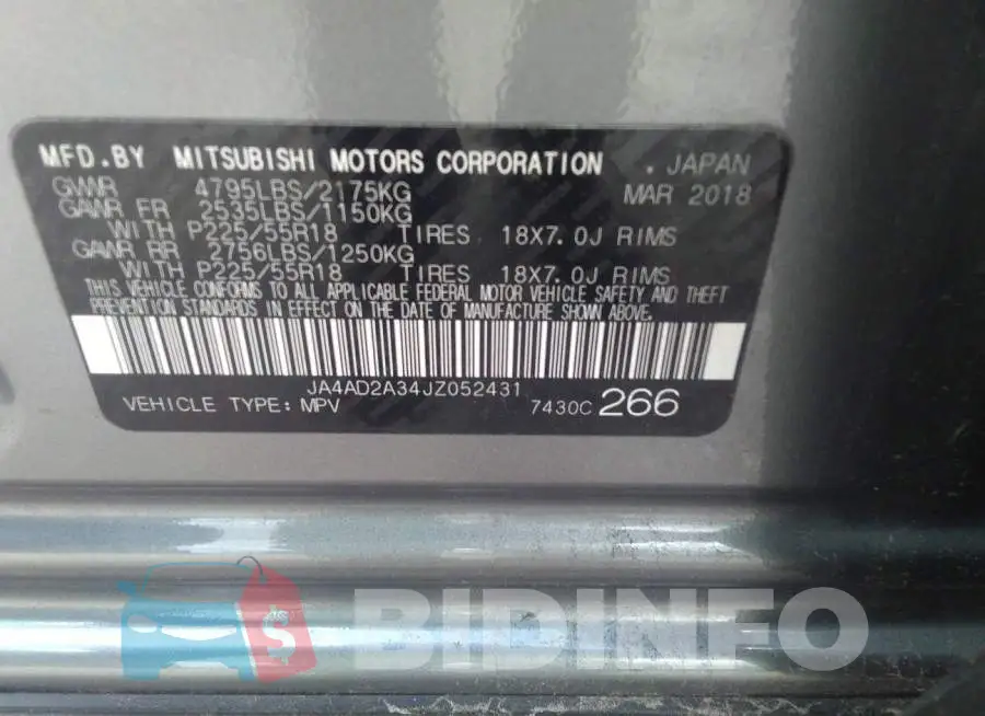 JA4AD2A34JZ052431 Photo# 9