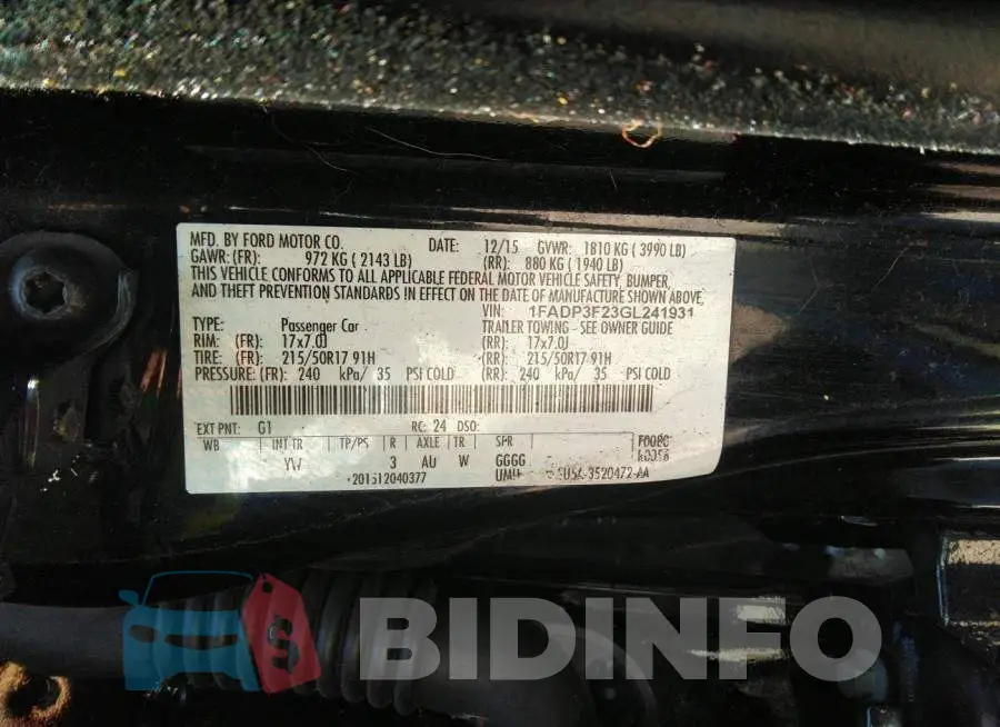 1FADP3F23GL241931 Photo# 9
