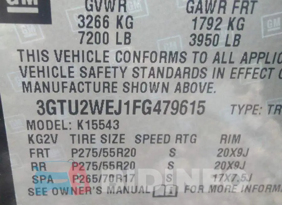 3GTU2WEJ1FG479615 Photo# 9