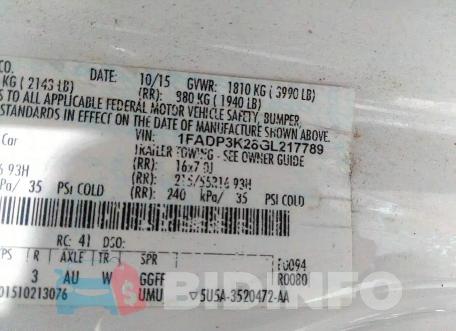 1FADP3K28GL217789 Photo# 9
