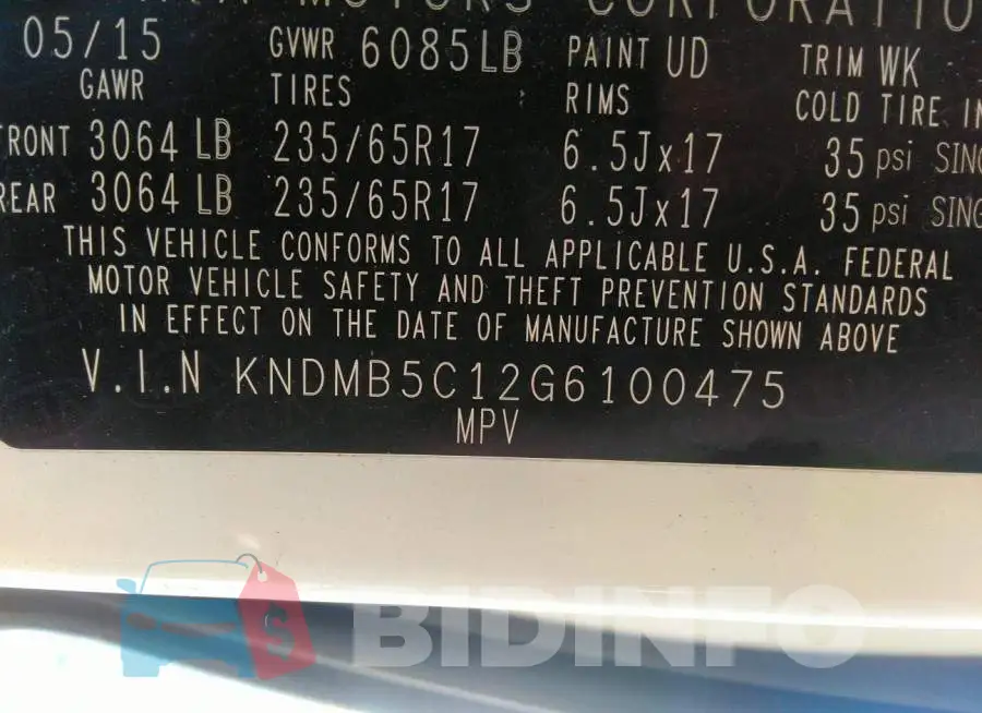 KNDMB5C12G6100475 Photo# 9