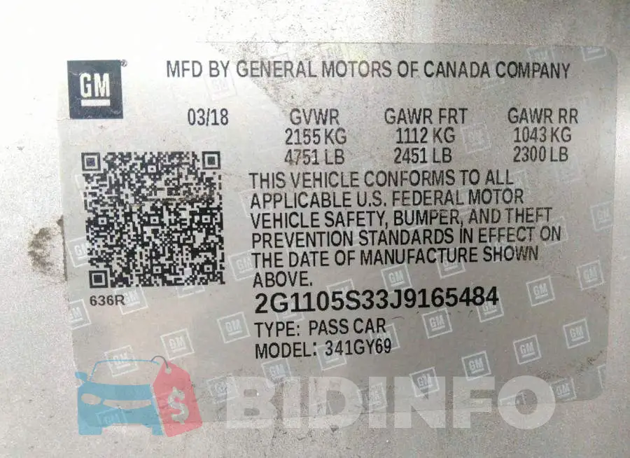 2G1105S33J9165484 Photo# 9