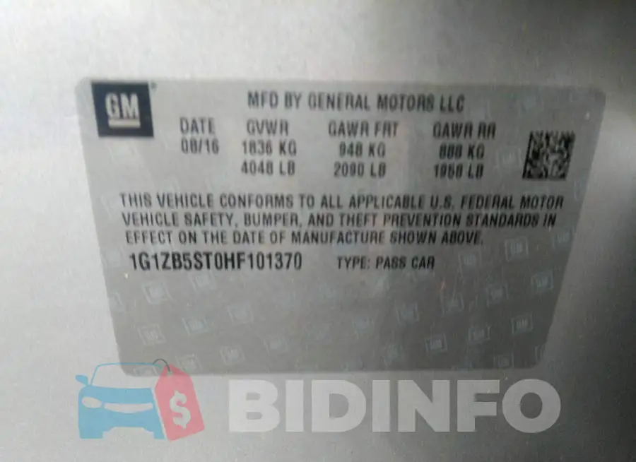 1G1ZB5ST0HF101370 Photo# 9