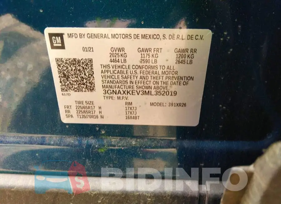 3GNAXKEV3ML352019 Photo# 9