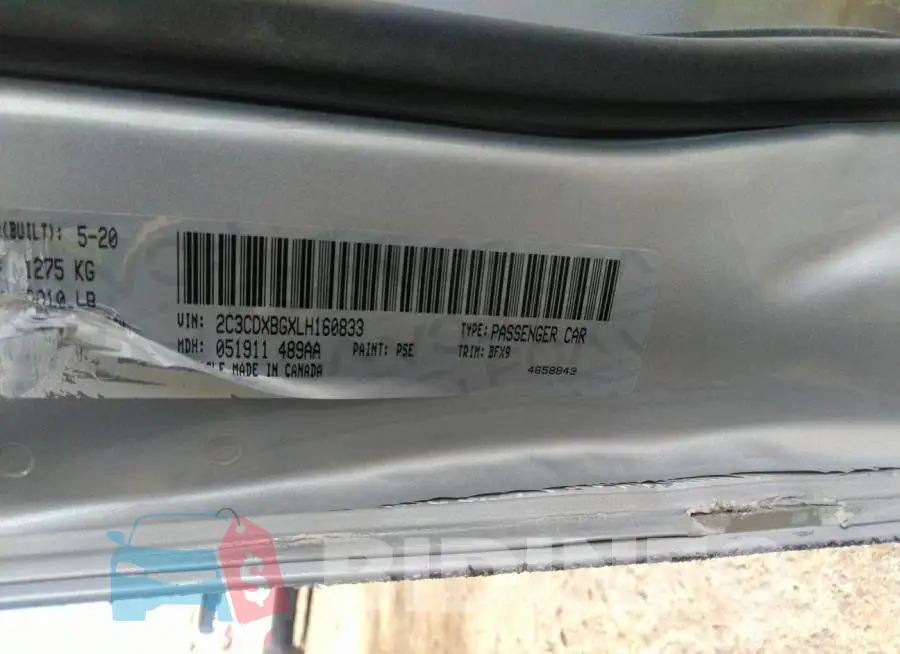 2C3CDXBGXLH160833 Photo# 9