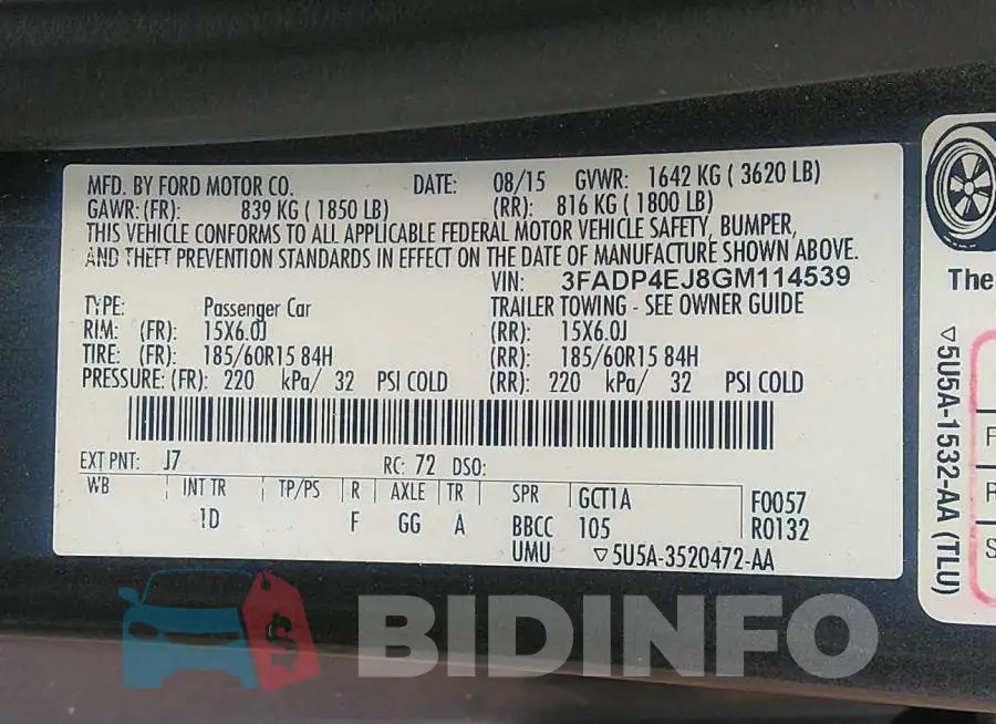 3FADP4EJ8GM114539 Photo# 9