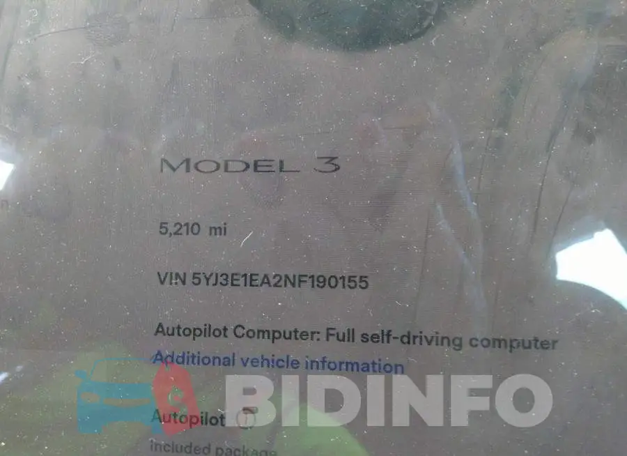 5YJ3E1EA2NF190155 Photo# 7