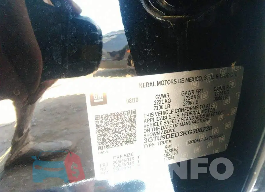 3GTU9DED3KG308238 Photo# 9