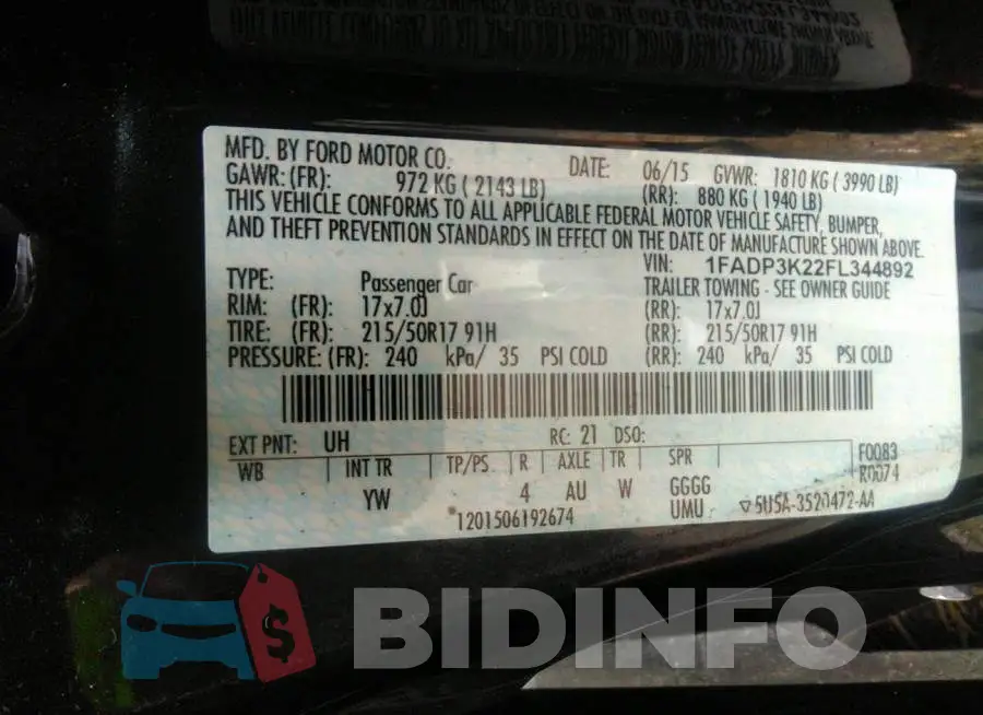 1FADP3K22FL344892 Photo# 9