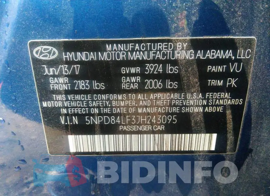 5NPD84LF3JH243095 Photo# 9