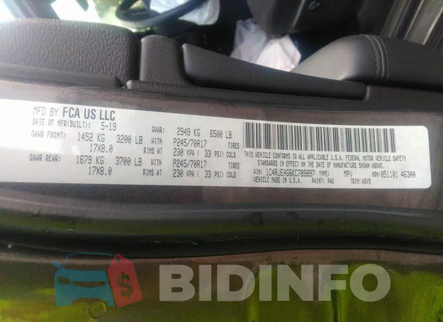 1C4RJEAG6KC789897 Photo# 9