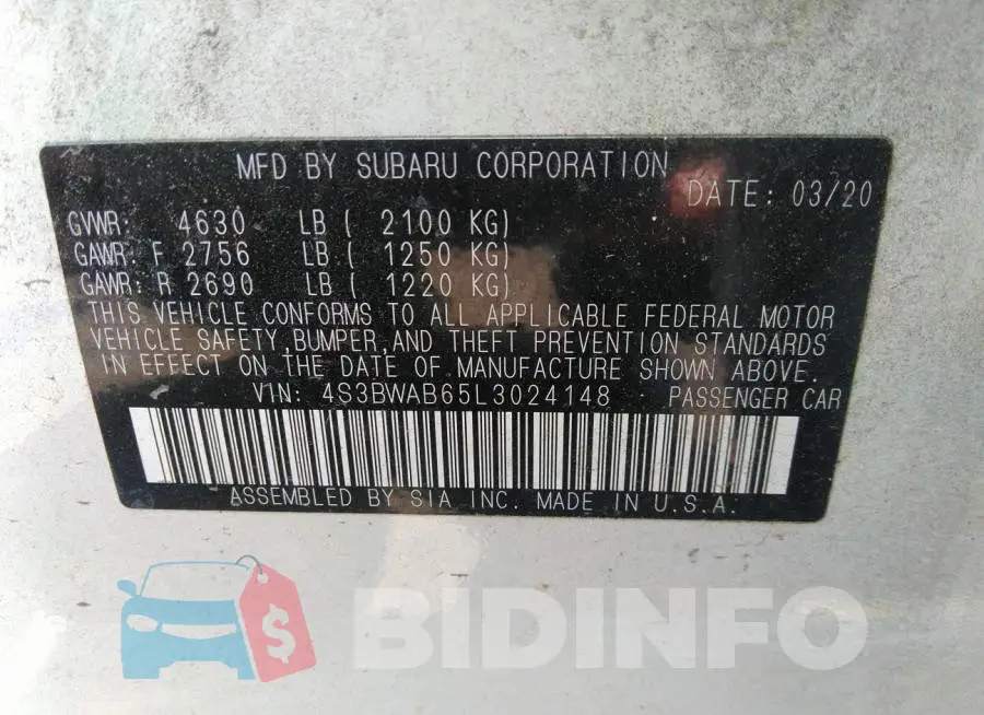 4S3BWAB65L3024148 Photo# 9