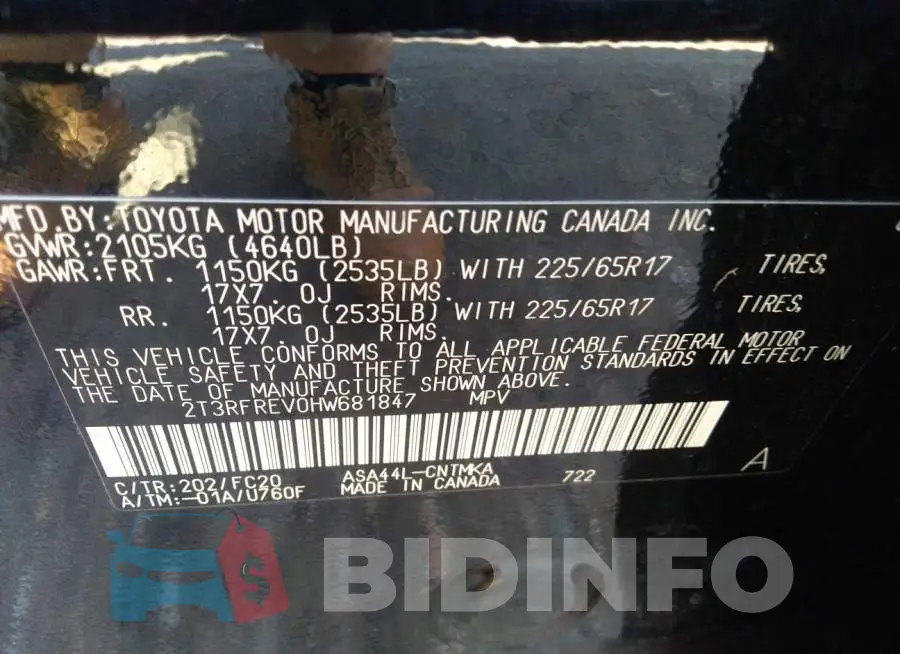 2T3RFREV0HW681847 Photo# 9