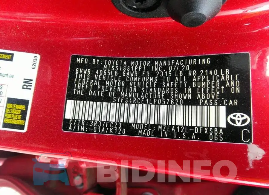 5YFS4RCE1LP057620 Photo# 9