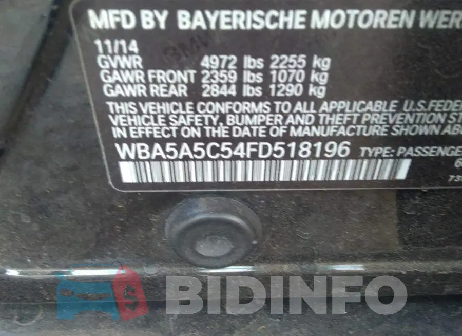 WBA5A5C54FD518196 Photo# 9