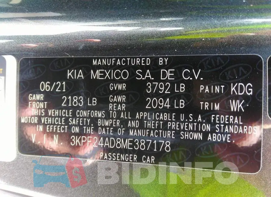 3KPF24AD8ME387178 Photo# 9