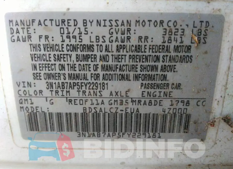 3N1AB7AP5FY229181 Photo# 9