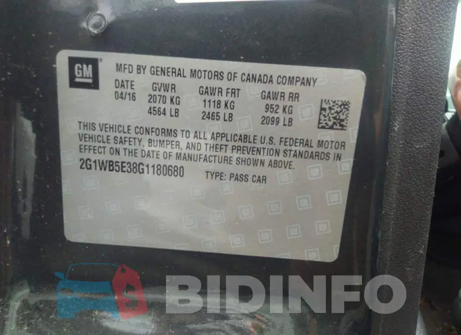 2G1WB5E38G1180680 Photo# 9