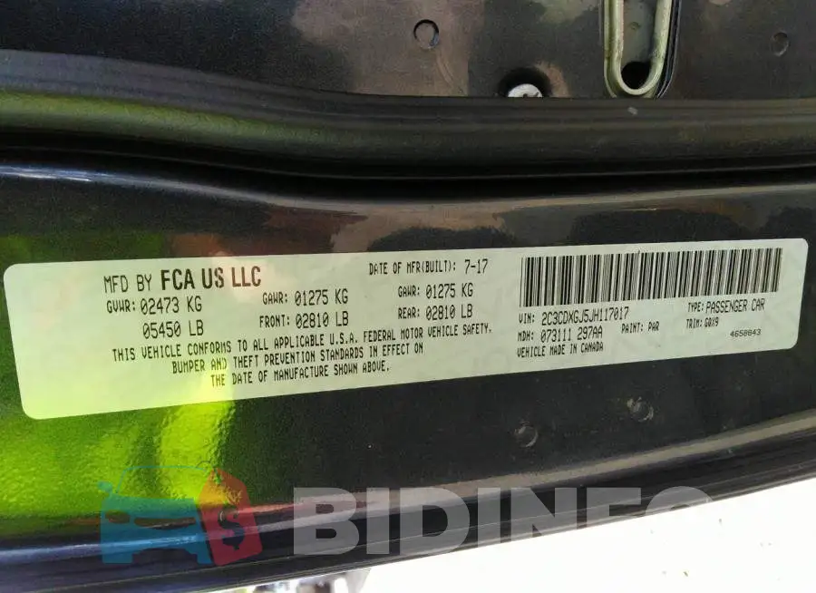 2C3CDXGJ5JH117017 Photo# 9