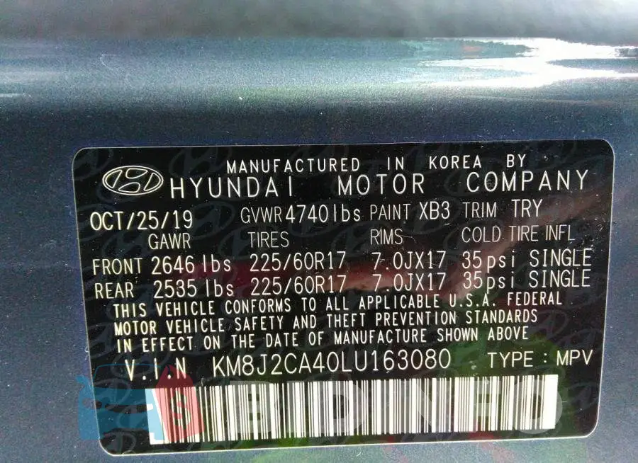 KM8J2CA40LU163080 Photo# 9