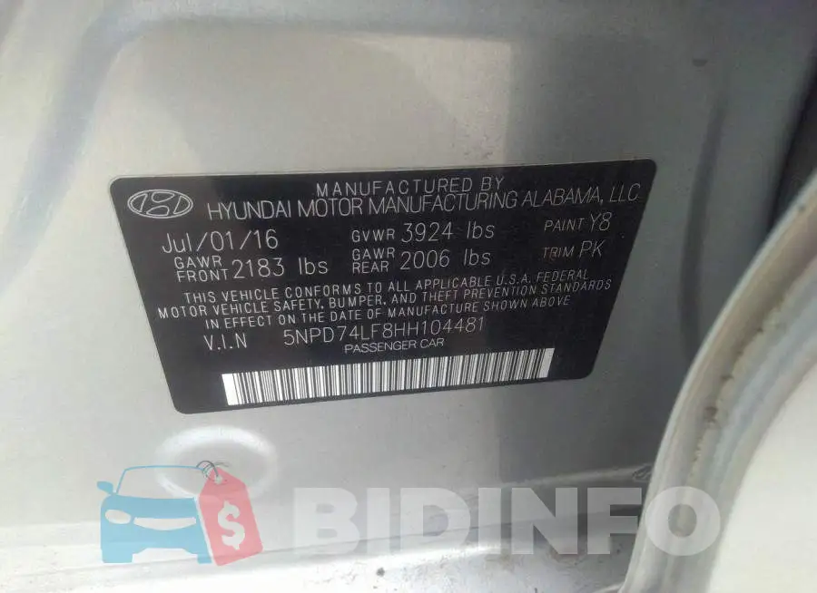5NPD74LF8HH104481 Photo# 9