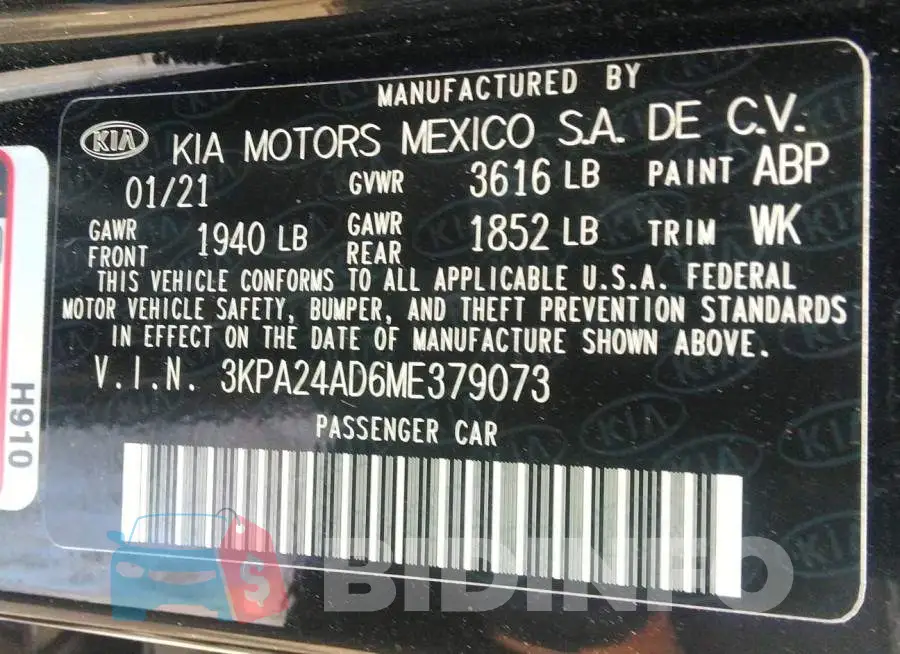 3KPA24AD6ME379073 Photo# 9