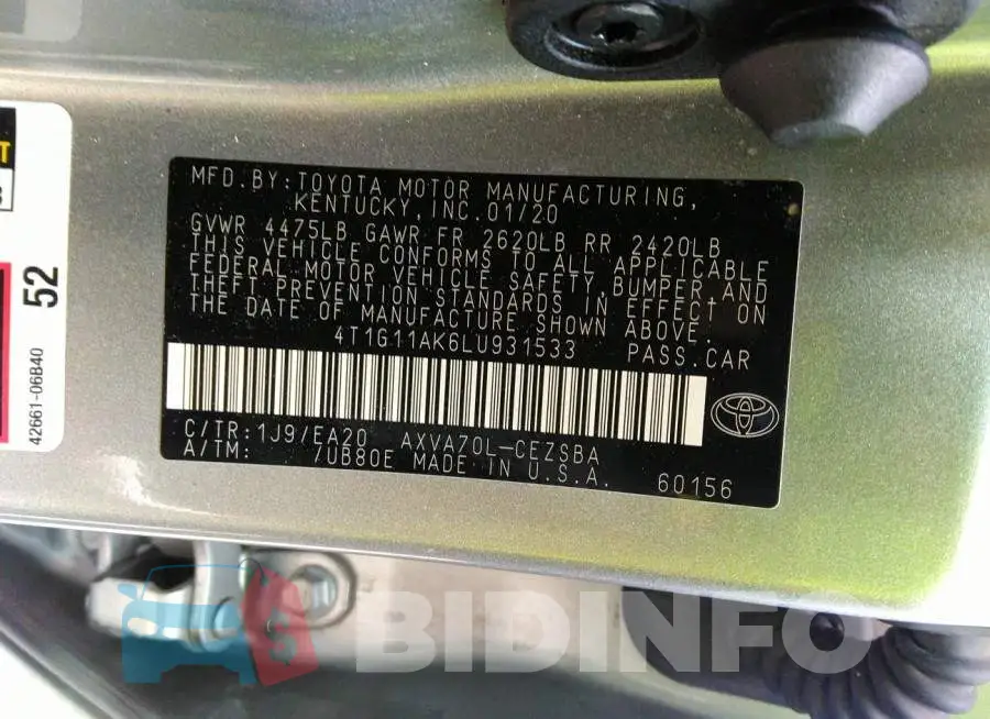 4T1G11AK6LU931533 Photo# 9
