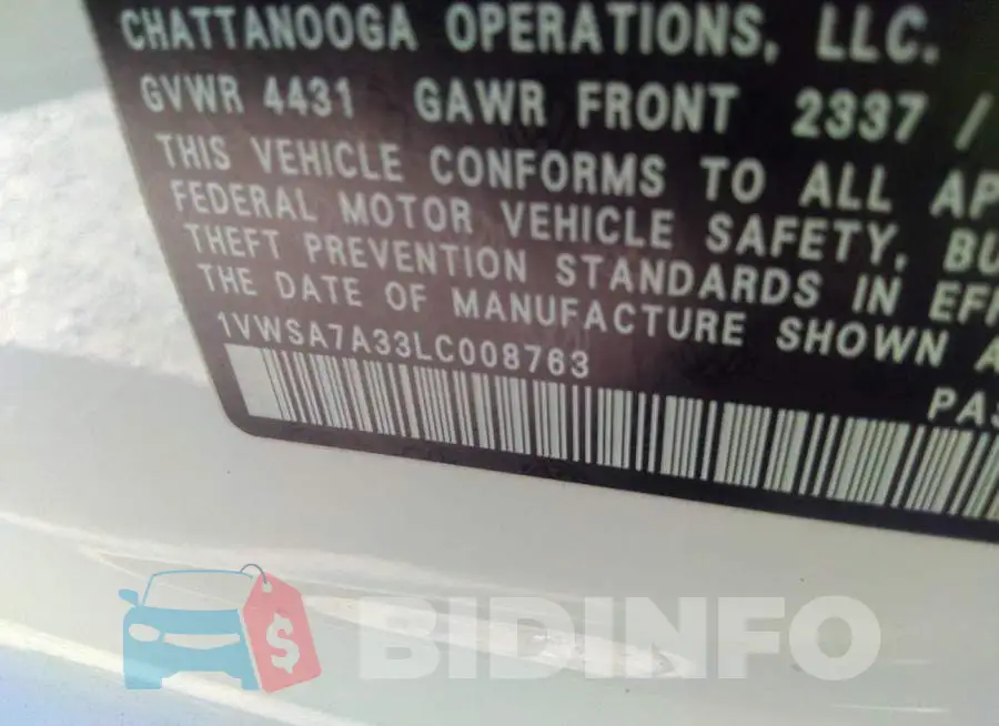 1VWSA7A33LC008763 Photo# 9