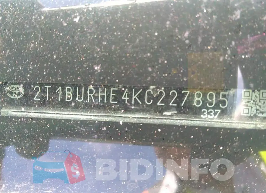 2T1BURHE4KC227895 Photo# 9