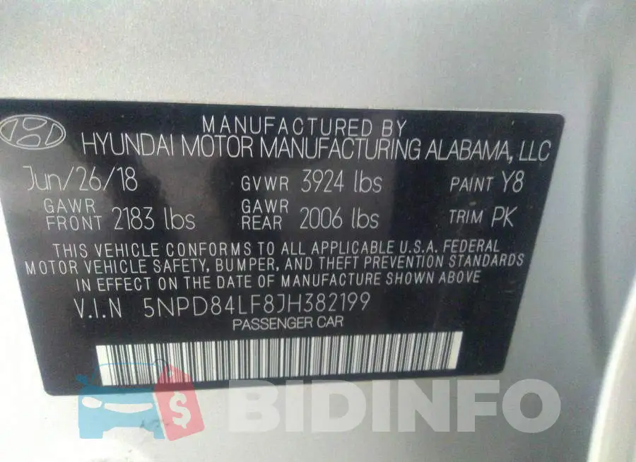 5NPD84LF8JH382199 Photo# 9