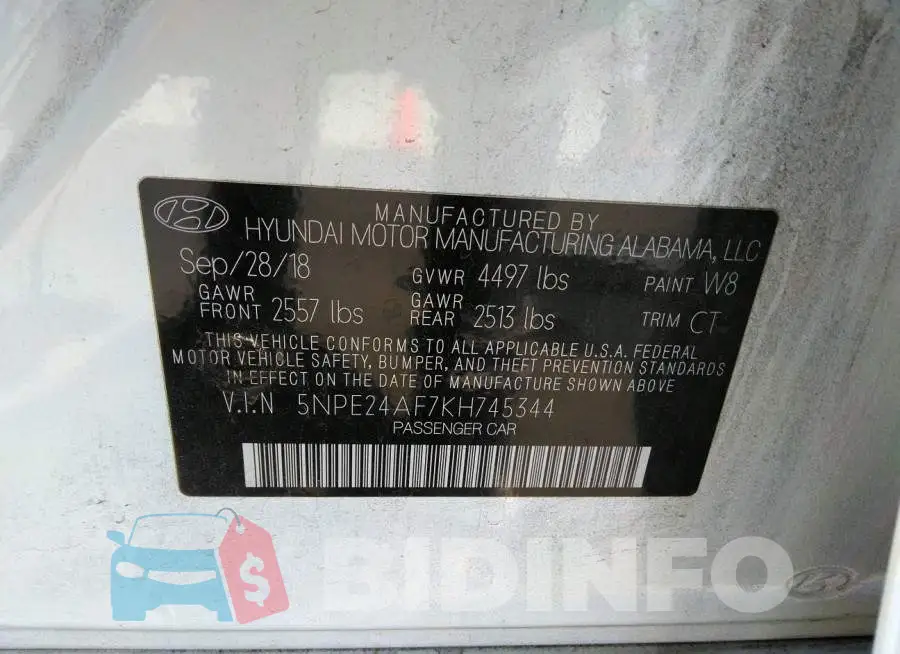 5NPE24AF7KH745344 Photo# 9