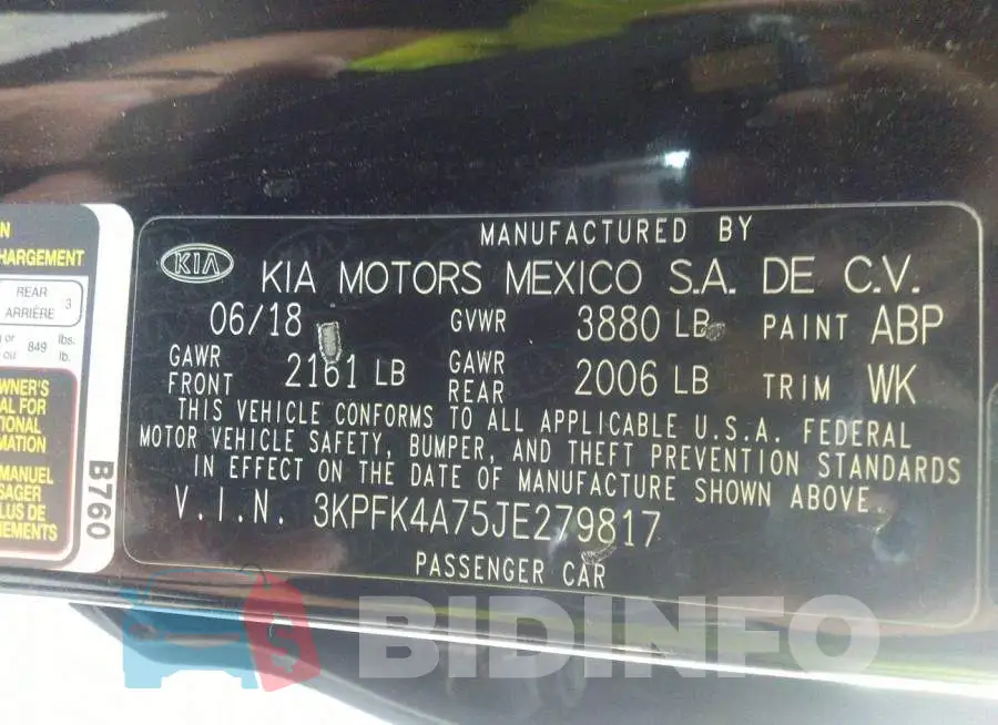 3KPFK4A75JE279817 Photo# 9
