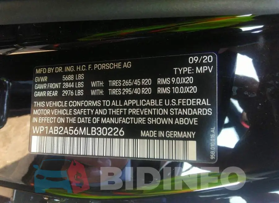 WP1AB2A56MLB30226 Photo# 9