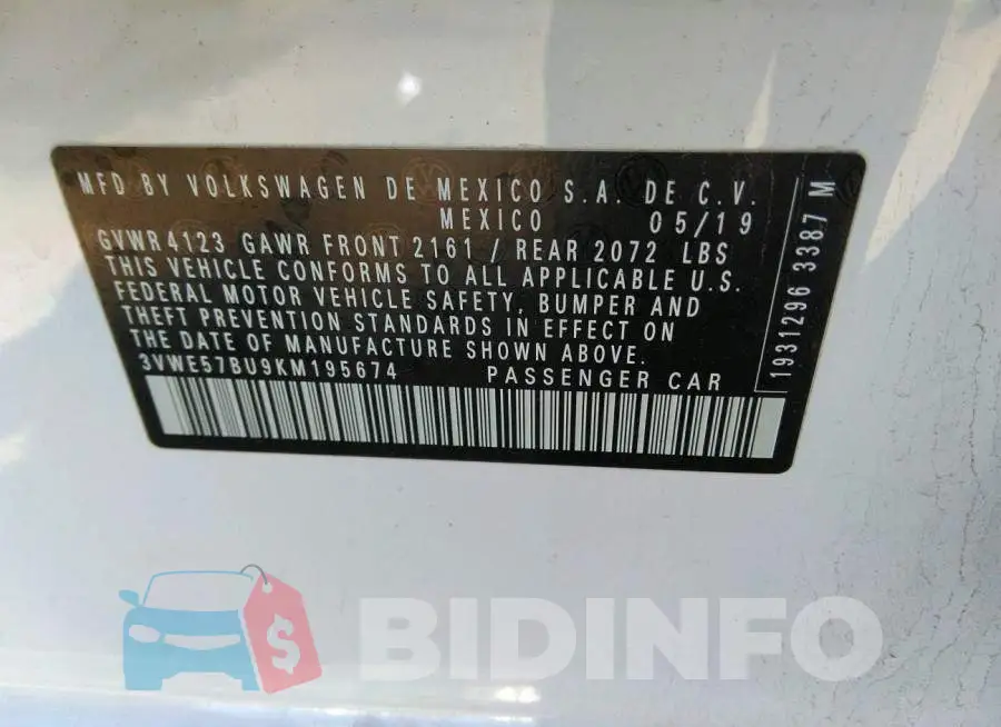 3VWE57BU9KM195674 Photo# 9