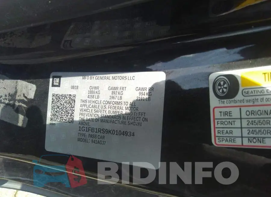 1G1FB1RS9K0104934 Photo# 9