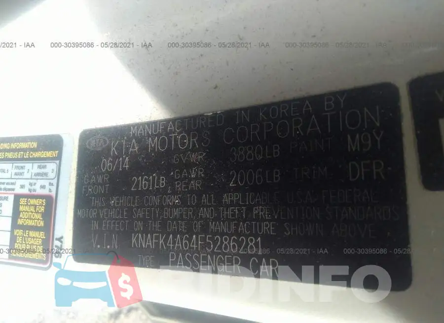 KNAFK4A64F5286281 Photo# 9
