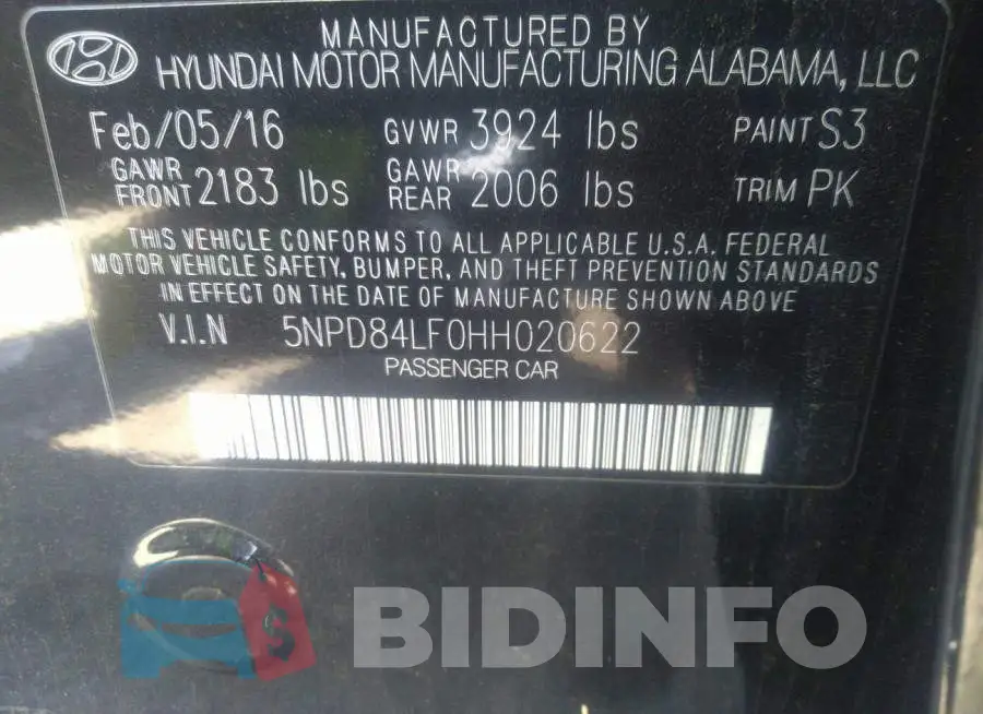 5NPD84LF0HH020622 Photo# 9