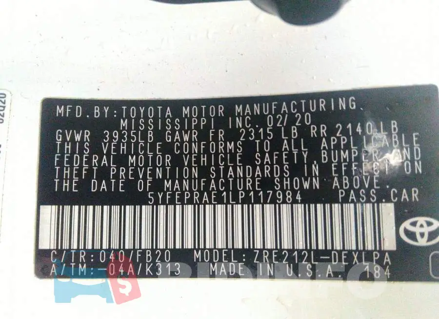 5YFEPRAE1LP117984 Photo# 9