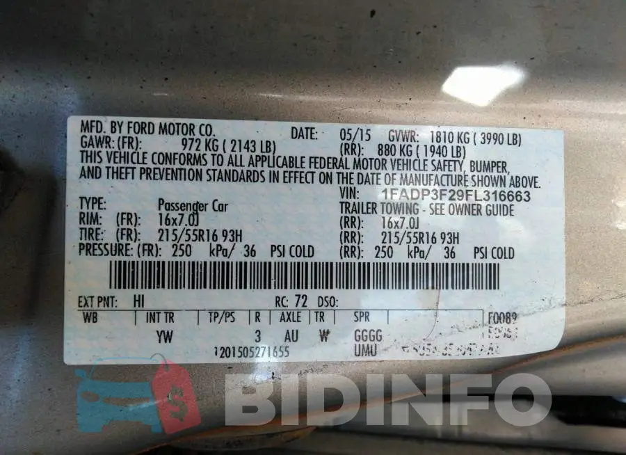 1FADP3F29FL316663 Photo# 9