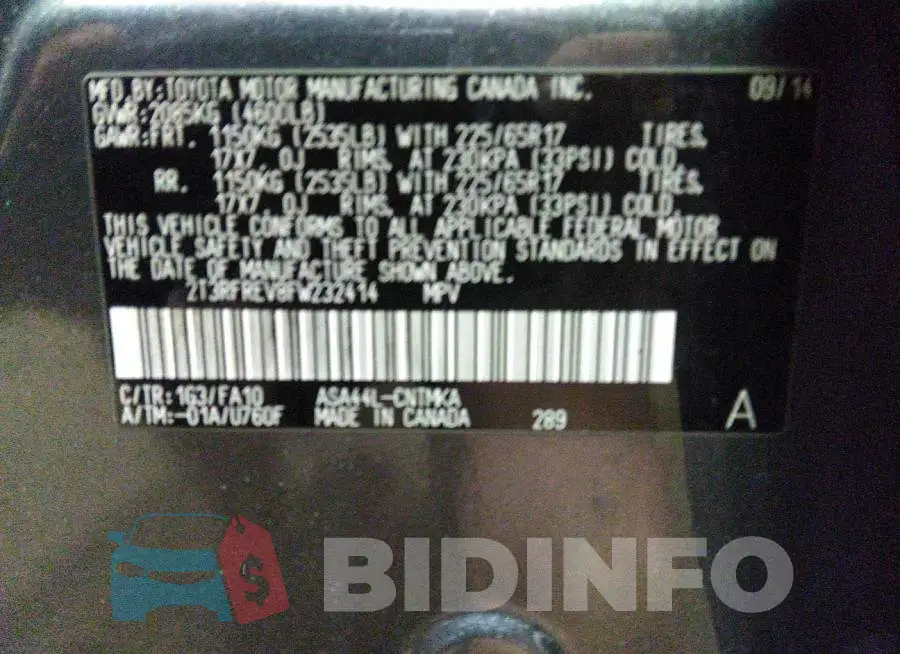 2T3RFREV8FW232414 Photo# 9