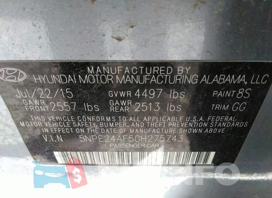 5NPE24AF5GH275743 Photo# 9