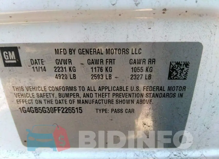1G4GB5G30FF226515 Photo# 8