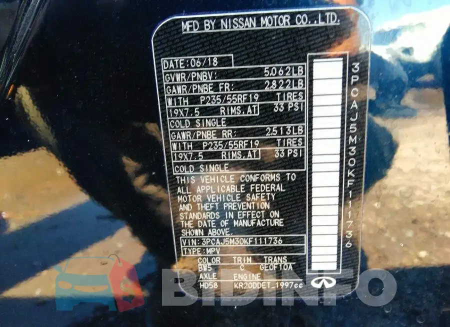 3PCAJ5M30KF111736 Photo# 9